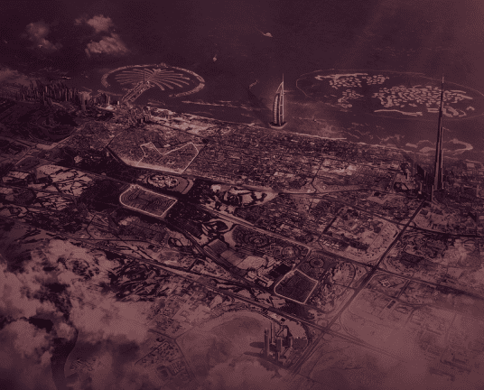 Aerial map of Dubai